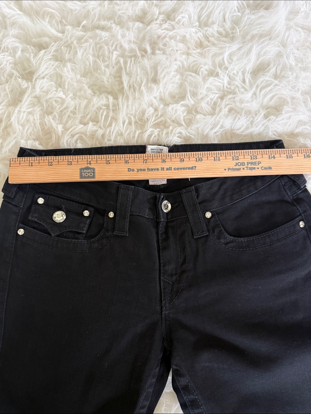 True Religion Women’s Black Bootcut Jeans with Signature Pocket - Picture 6 of 12